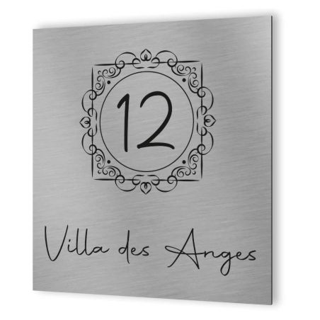 Numéro de rue extérieur à personnaliser - Panneau Dibond Aluminium - Numéro maison modèle Oriental