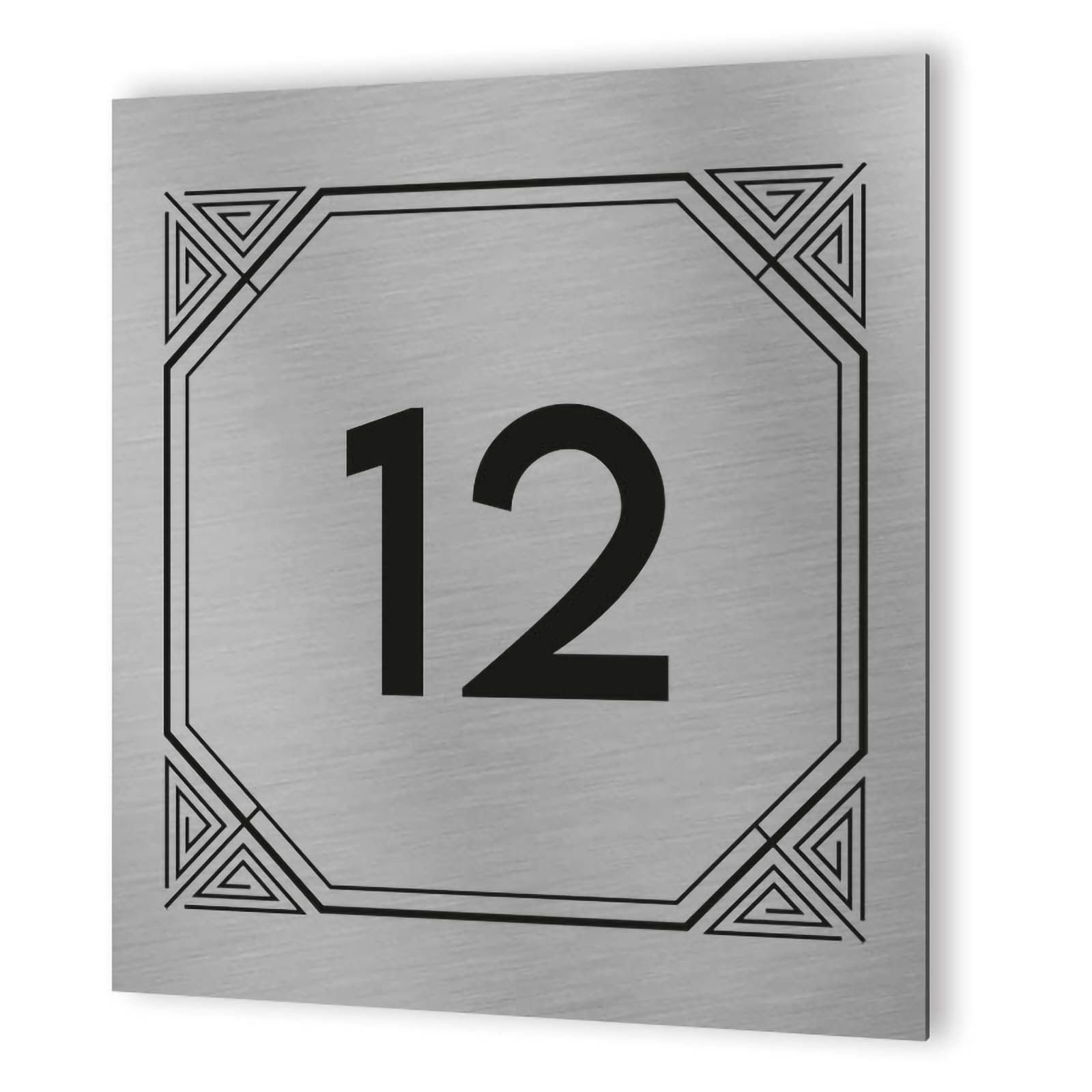 Numéro de rue extérieur à personnaliser - Panneau Dibond Aluminium - Numéro maison modèle Geometrique