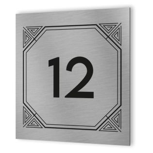 Numéro de rue extérieur à personnaliser - Panneau Dibond Aluminium - Numéro maison modèle Geometrique