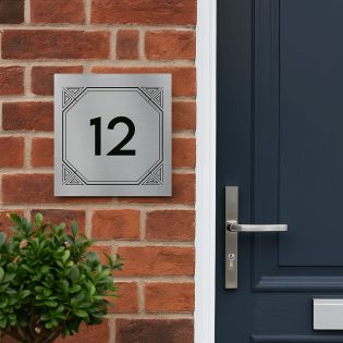 Numéro de rue extérieur à personnaliser - Panneau Dibond Aluminium - Numéro maison modèle Geometrique