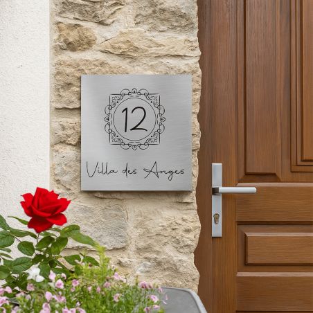 Numéro de rue extérieur à personnaliser - Panneau Dibond Aluminium - Numéro maison modèle Oriental