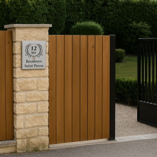 Numéro de rue extérieur à personnaliser - Panneau Dibond Aluminium - Numéro maison modèle Luxury