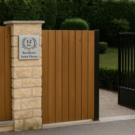 Numéro de rue extérieur à personnaliser - Panneau Dibond Aluminium - Numéro maison modèle Luxury
