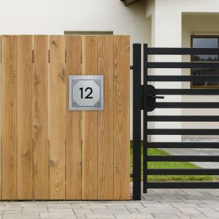 Numéro de rue extérieur à personnaliser - Panneau Dibond Aluminium - Numéro maison modèle Geometrique