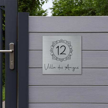 Numéro de rue extérieur à personnaliser - Panneau Dibond Aluminium - Numéro maison modèle Oriental
