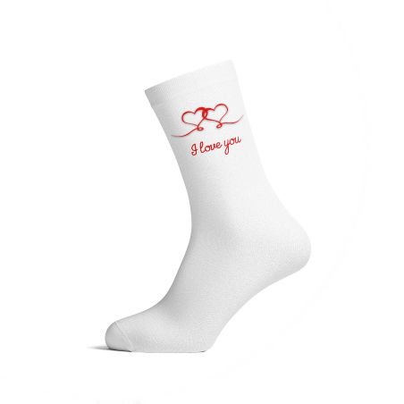 Chaussettes personnalisées sublimation - Paire de chaussettes en coton blanc - Personnalisables texte et photo - Tailles S à L d