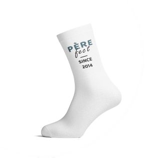Chaussettes personnalisées Père-Fect - Accessoire homme en coton blanc - Confort optimal, tailles S à L, cadeau fête des pères o