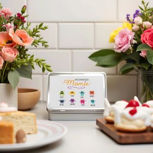 Boite de rangement en aluminium Les Monstres de Mamie personnalisée