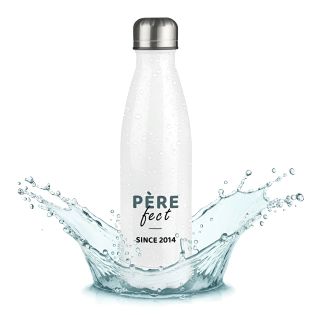 Bouteille isotherme personnalisable prénom - Inox, 50 cl - Gourde- Modèle Père-Fect - Cadeau Personnalisé pour son Papa