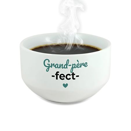 Bol petit-déjeuner personnalisable "Grand-père-fect" – Cadeau unique pour papy – Message personnalisé en impression noire