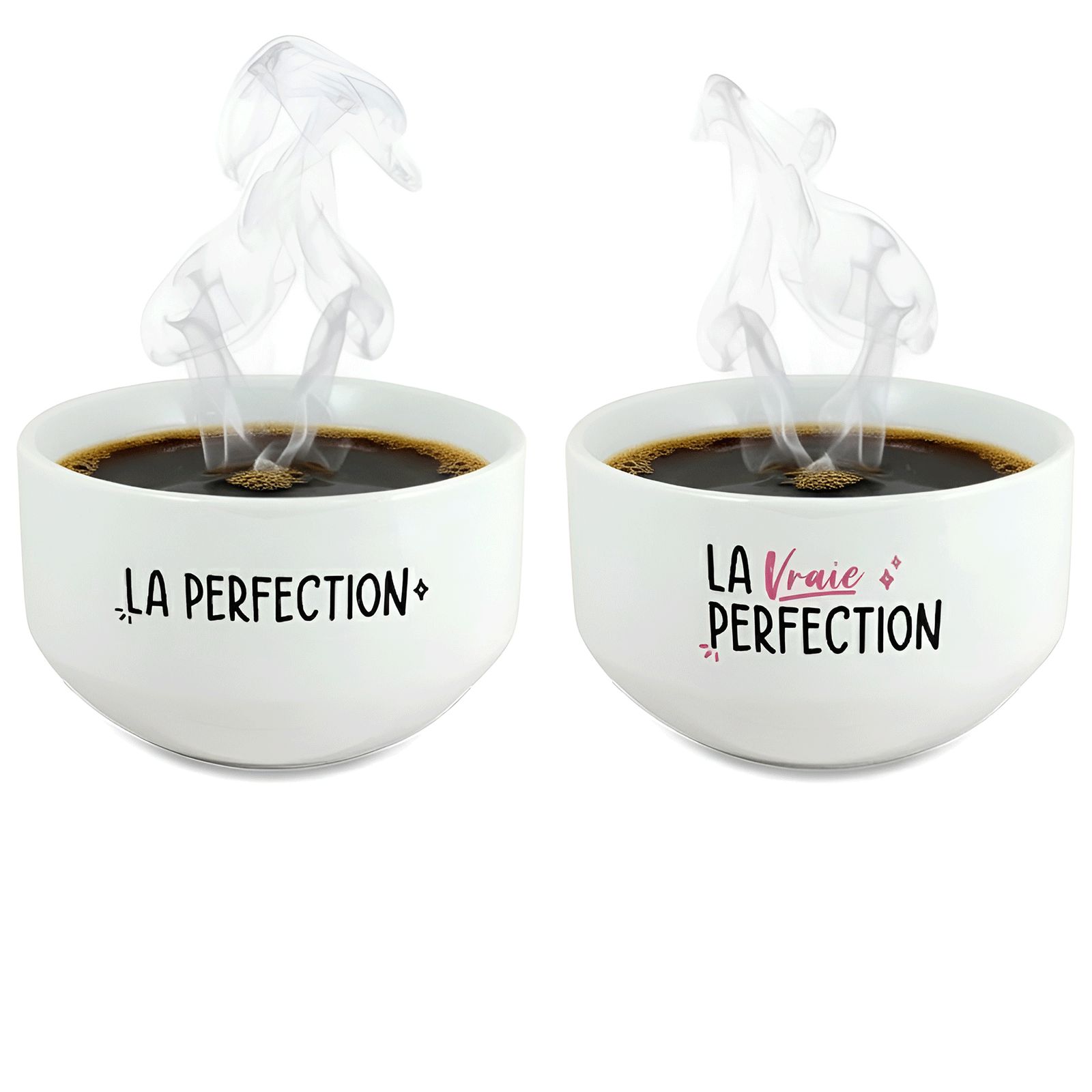 Pack de 2 bols modèle Perfection personnalisables avec Prénom - Cadeau personnalisé couple - Pour son/sa chéri(e)