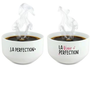 Pack de 2 bols modèle Perfection personnalisables avec Prénom - Cadeau personnalisé couple - Pour son/sa chéri(e)