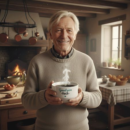 Bol petit-déjeuner personnalisable "Grand-père-fect" – Cadeau unique pour papy – Message personnalisé en impression noire