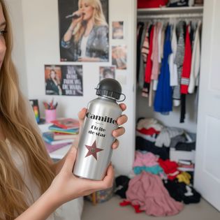 Gourde aluminium 50cl personnalisée avec Prénom · Modèle réplique étoile Walk of Fame