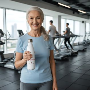 Bouteille isotherme personnalisable prénom - Inox, 50 cL - Modèle Grand-Mère-Veilleuse - Idée cadeau personnalisé Mamie 
