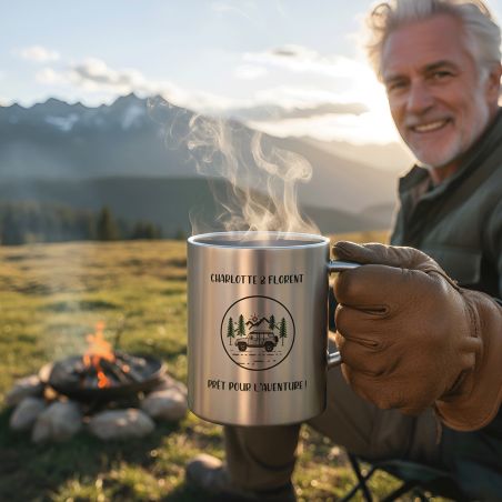 Mug Inox double paroi : Camping Life - 33 cl