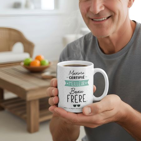mugs et tasses à café : Mug personnalisable en céramique - Meilleur Beau Frère - 33 cl, Céramique - Imprimé en France
