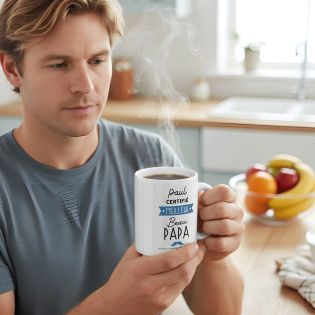 mugs et tasses à café : Mug personnalisable en céramique - Meilleur Beau Papa - 33 cl, Céramique - Imprimé en France
