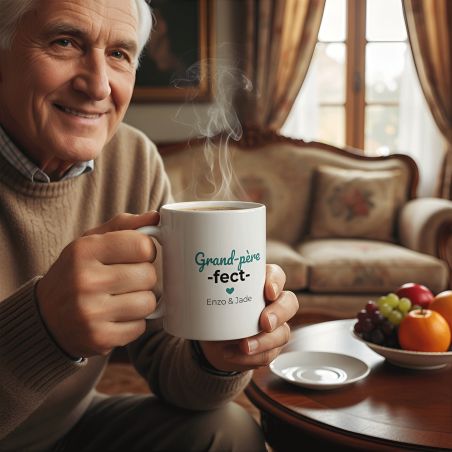 Mug en céramique personnalisable Grand-père-fect · Cadeau anniversaire ou Noël de Papy - 33 cl, Céramique - Imprimé en France