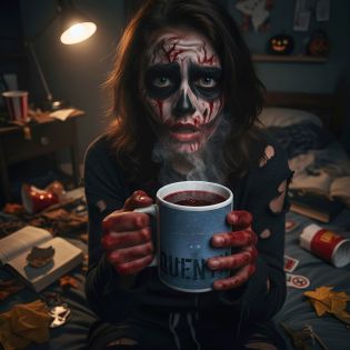Mug bleu film d'horreur · Démon Alien Extraterrestre - 33 cl, Céramique - Imprimé en France