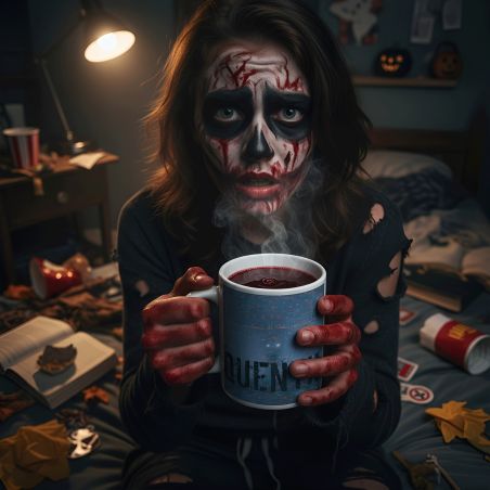 Mug bleu film d'horreur · Démon Alien Extraterrestre - 33 cl, Céramique - Imprimé en France