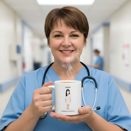 Mug original personnalisé | Définition Infirmière - 33 cl, Céramique - Imprimé en France