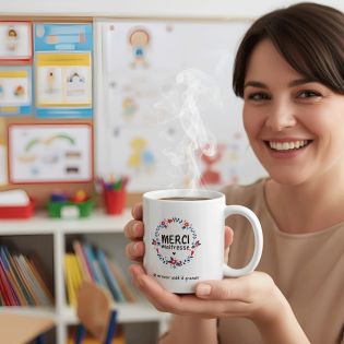 Mug en céramique Merci Maîtresse - 33 cl