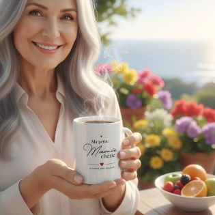 mugs et tasses à café : Mug personnalisable en céramique - ma petite mamie chérie - 33 cl, Céramique - Imprimé en France