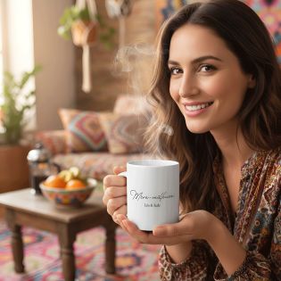 Mug en céramique blanc personnalisable "Mère-Veilleuse" · Cadeau anniversaire maman ou fête des mères - 33 cl, Céramique - Impri