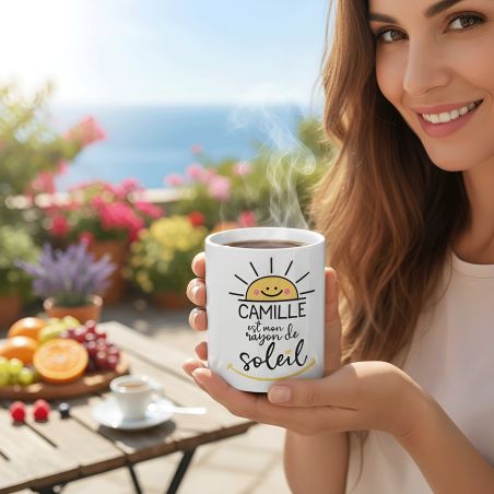 mugs et tasses à café : Mug personnalisable en céramique - Tu es mon rayon de Soleil - 33 cl, Céramique - Imprimé en France
