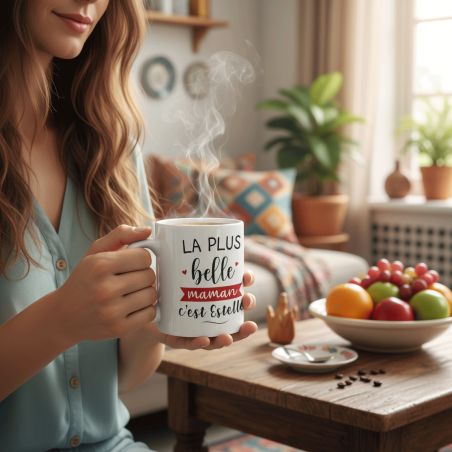 mugs et tasses à café : Mug personnalisable en céramique - La plus Belle Maman - 33 cl, Céramique - Imprimé en France