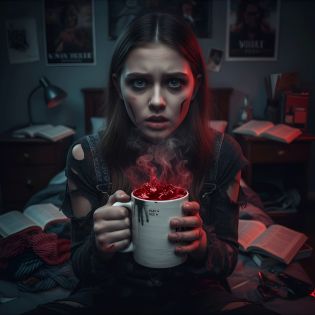Mug film d'horreur personnalisé 2 modèles (noir ou blanc)· Créature psychose - 33 cl, Céramique - Imprimé en France