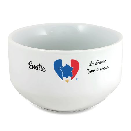 Bol petit déjeuner personnalisable Pays : La France dans le coeur