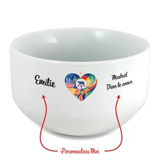 Bol petit déjeuner personnalisable Ville : Madrif dans le coeur