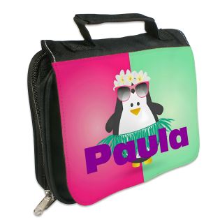 Trousse de toilette à suspendre personnalisée - Accessoire de voyage en polyester - Multi-compartiments, poignée, sublimation ph