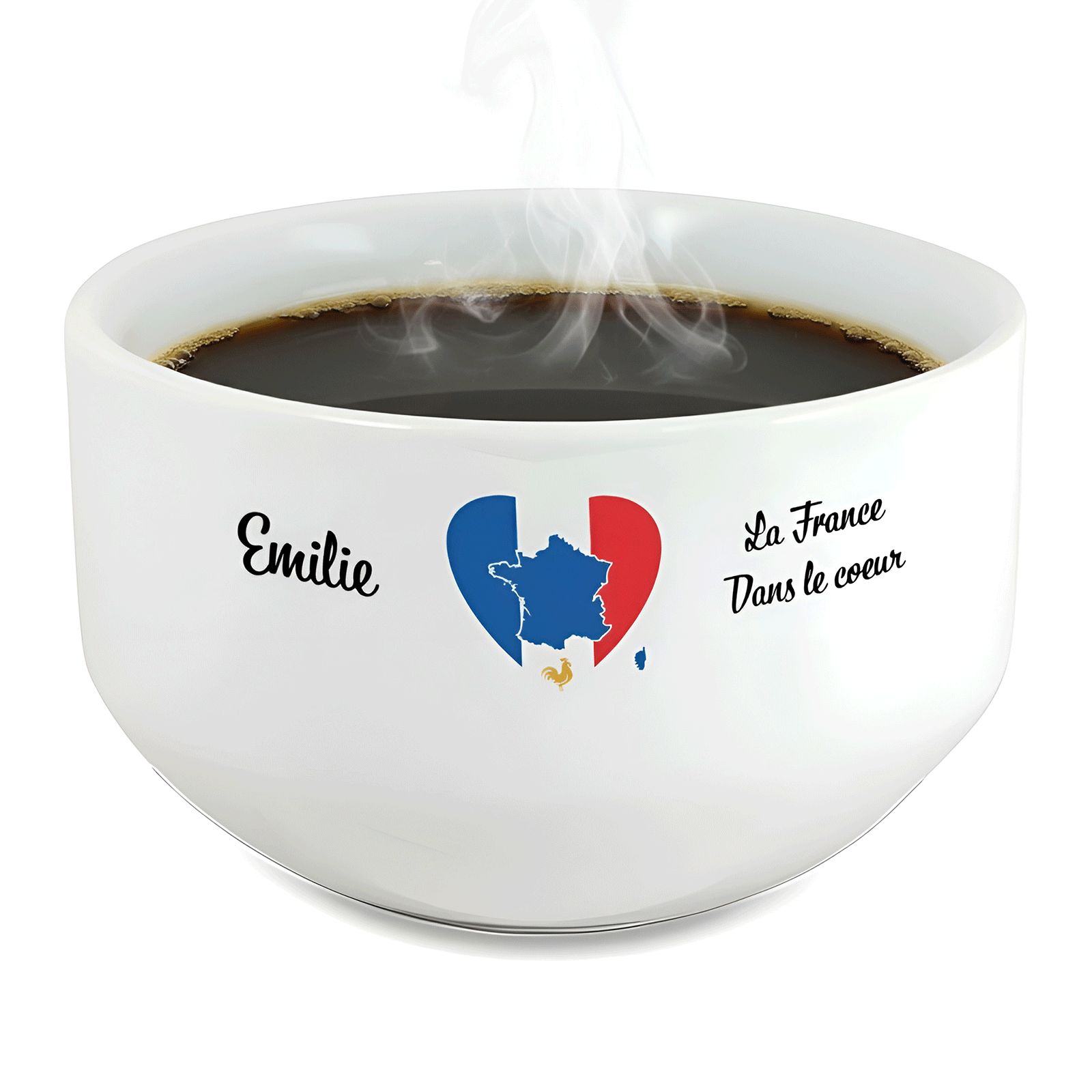 Bol petit déjeuner personnalisable Pays : La France dans le coeur
