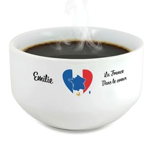 Bol petit déjeuner personnalisable Pays : La France dans le coeur