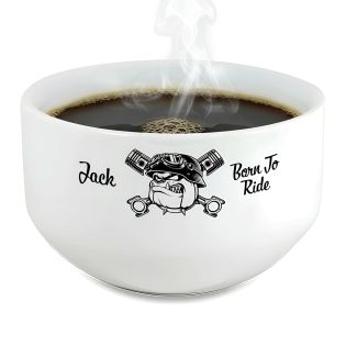 Bol petit déjeuner personnalisable Humour : Born To Ride