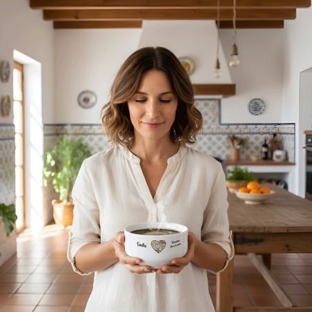 Bol petit déjeuner personnalisable Ville : Barcelone dans le coeur