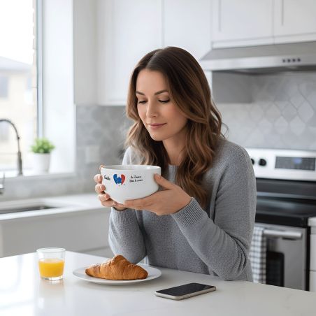 Bol petit déjeuner personnalisable Pays : La France dans le coeur
