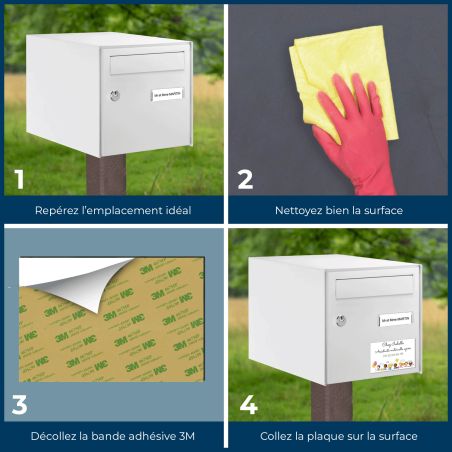 Plaque Nounou personnalisable pour boite aux lettres - Pancarte assistante maternelle agréée personnalisée - Modèle Mini héros