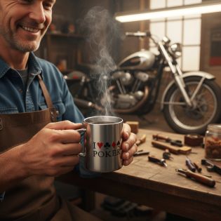 Mug inox double paroi personnalisable - Tasse métal 33 cl - Léger, résistant, idéal randonnée et bureau - Personnalisation texte