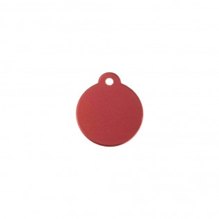 Médaillon rond Classic Rouge pour chien ou chat à personnaliser par gravure - 1 à 2 lignes - Diamètre 27 mm