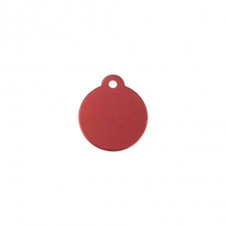 Médaillon rond Classic Rouge pour chien ou chat à personnaliser par gravure - 1 à 2 lignes - Diamètre 27 mm