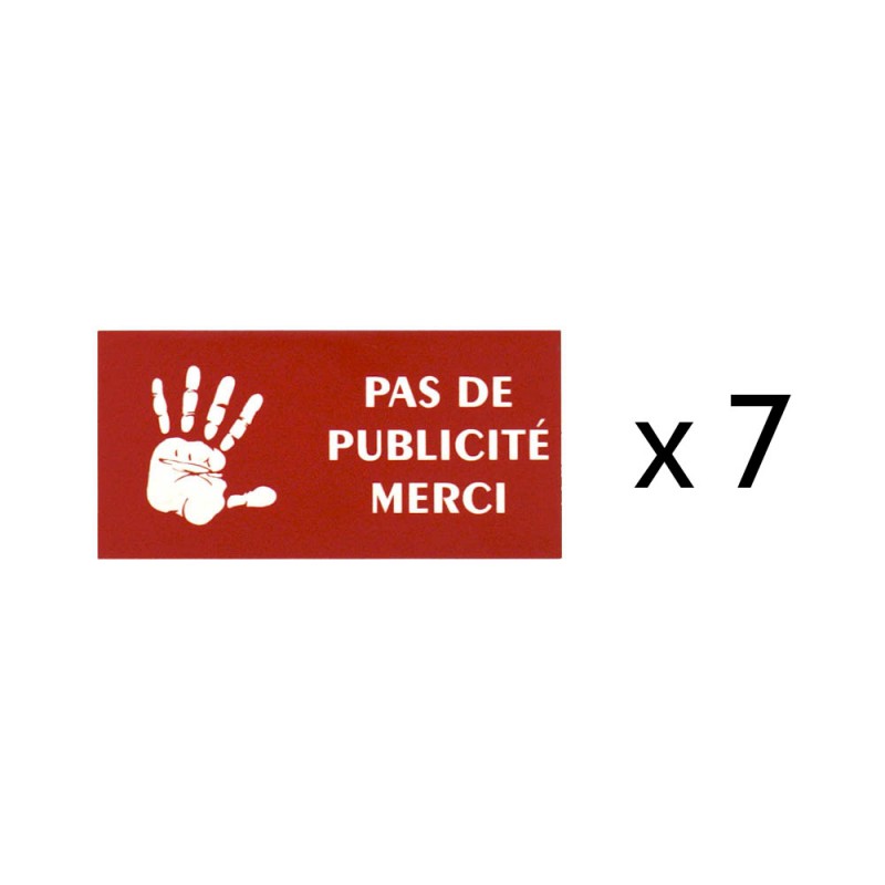 Lot de 7 plaques Stop Pub logo main pour recharge porte plaque buraliste, boulangerie, fleuriste Lot de 7 plaques Stop Pub logo main pour recharge porte plaque buraliste, boulangerie, fleuriste