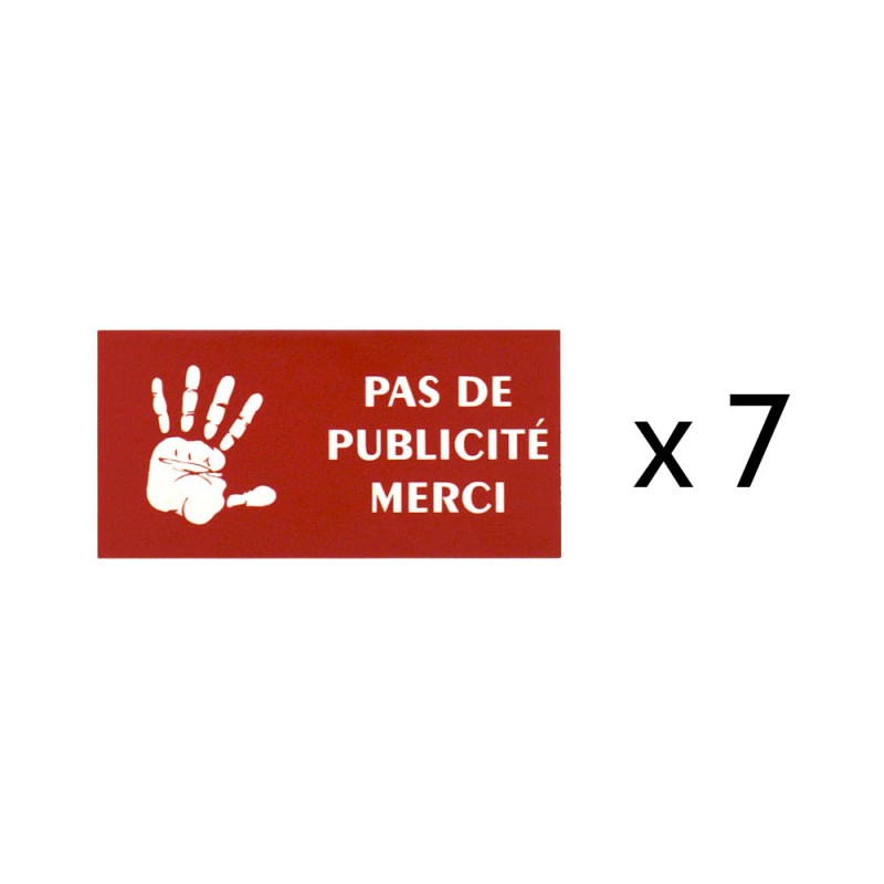 Lot de 7 plaques Stop Pub logo main pour recharge porte plaque buraliste, boulangerie, fleuriste