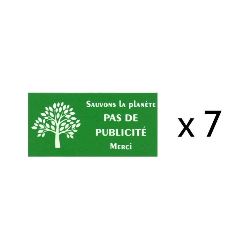 Lot de 7 plaques Stop Pub "Sauvons la planète" pour recharge porte plaque buraliste, boulangerie, fleuriste Lot de 7 plaques Stop Pub "Sauvons la planète" pour recharge porte plaque buraliste, boulangerie, fleuriste