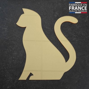 Miroir décoratif Or modèle Chat - Série Animaux - Miroir mural acrylique pour décoration intérieure