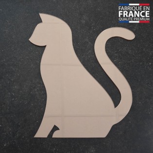 Miroir décoratif Or Rose modèle Chat - Série Animaux - Miroir mural acrylique pour décoration intérieure