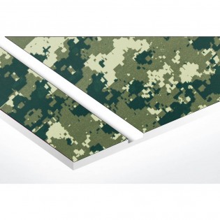 Numéro pour boite aux lettres personnalisable rectangle format médium (70x50mm) Camo Vert chiffres blancs